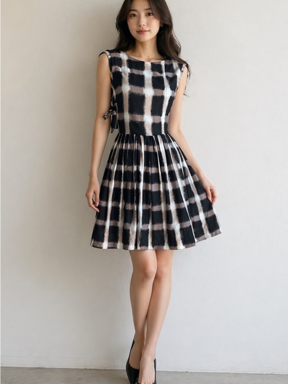 Marc By Marc Jacobs Checkered Print Fit And Flare Dress Size 0